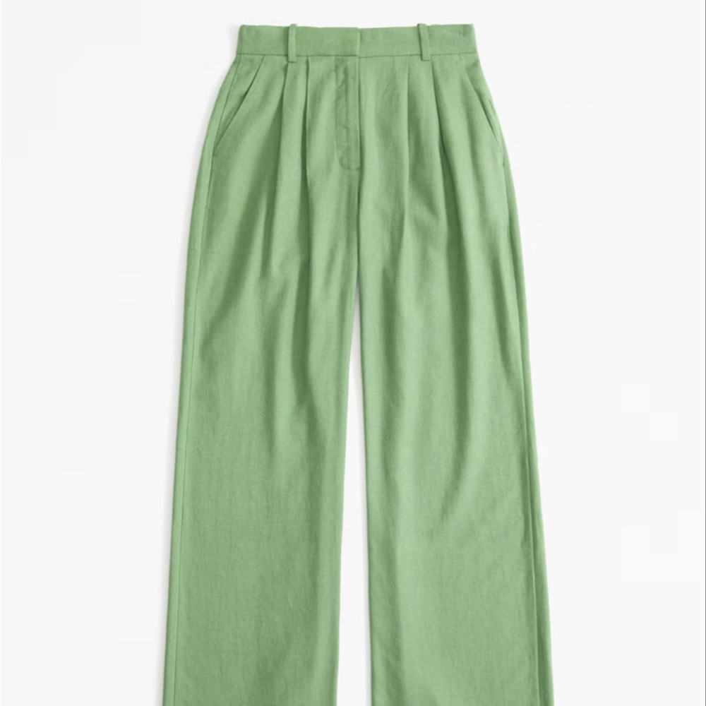 Abercrombie & Fitch Women's Curve Love A&F Sloane Tailored
Linen-Blend Pant 28T